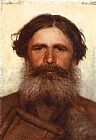 Ivan Nikolaevich Kramskoy Famous Paintings - The Portrait of a Peasant